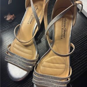 Badgley Mischka Metallic Strappy Heels